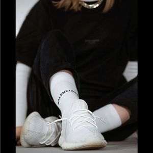 Yeezy boost’s white with yellow sole